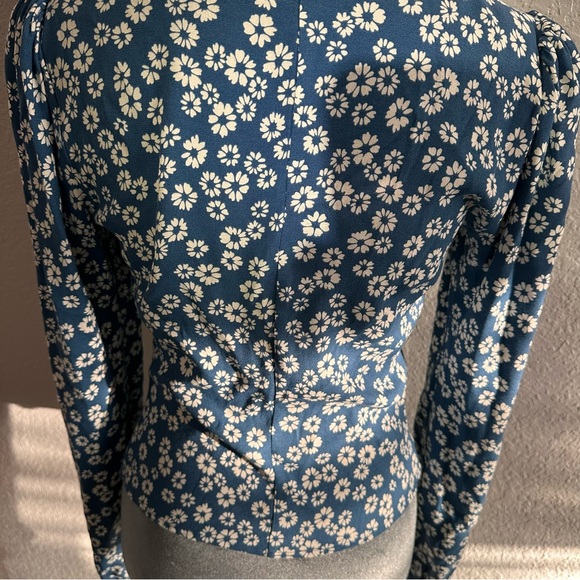 Reformation Blue Floral Nell Top – Size Small - Picture 7 of 9